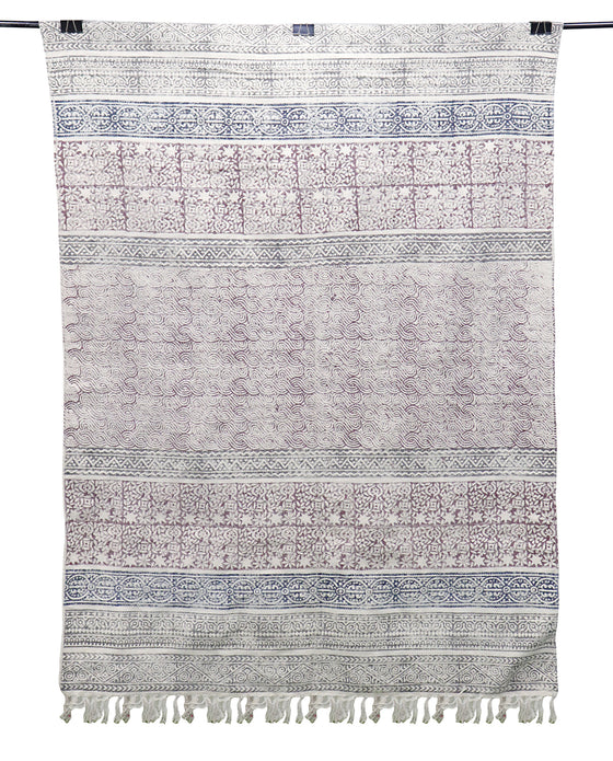[[Hand block printed rug and throw blanket///Tapis imprimé à la main en bloc et couverture]]