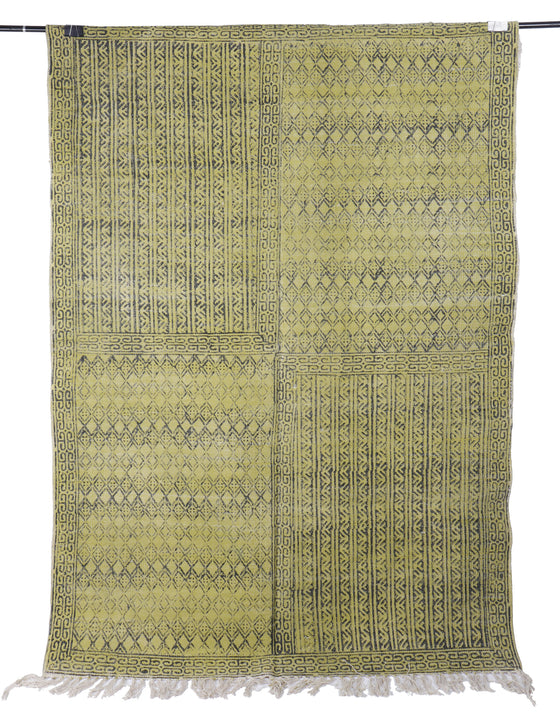 [[Hand block printed rug and throw blanket///Tapis imprimé à la main en bloc et couverture]]