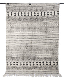  [[Hand block printed rug and throw blanket///Tapis imprimé à la main en bloc et couverture]]