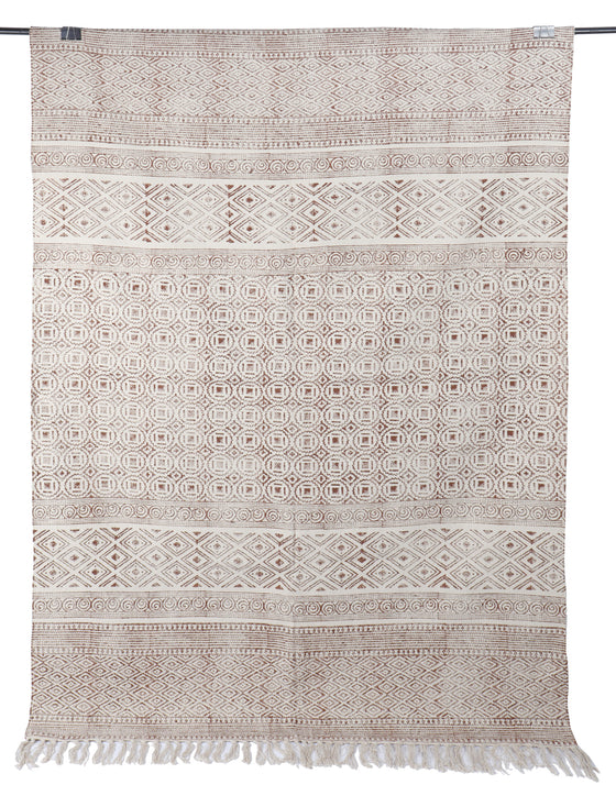 [[Hand block printed rug and throw blanket///Tapis imprimé à la main en bloc et couverture]]