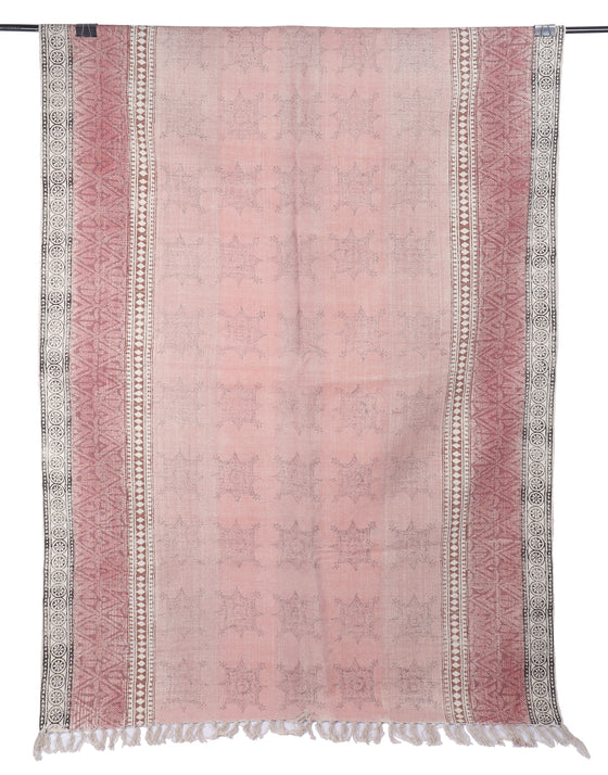 [[Hand block printed rug and throw blanket///Tapis imprimé à la main en bloc et couverture]]