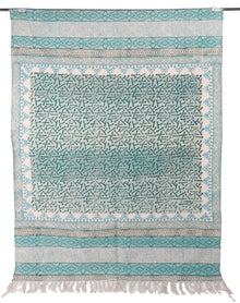  [[Hand block printed rug and throw blanket///Tapis imprimé à la main en bloc et couverture]]