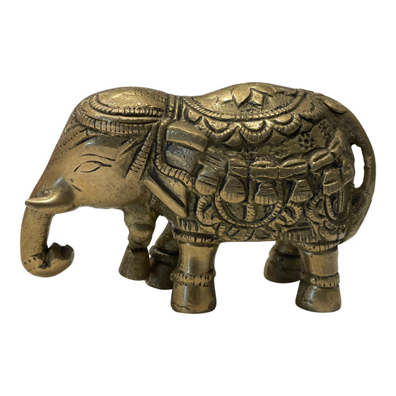 Small brass elephant statue