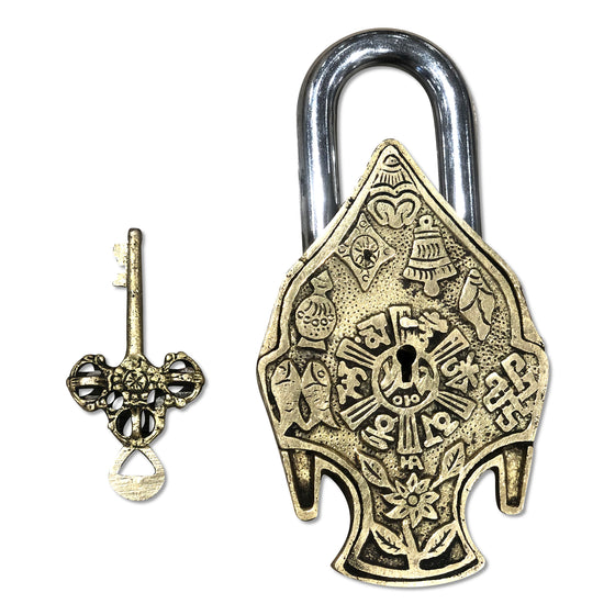 [[Buddha brass lock and key///Serrure et clé en laiton de Bouddha]]