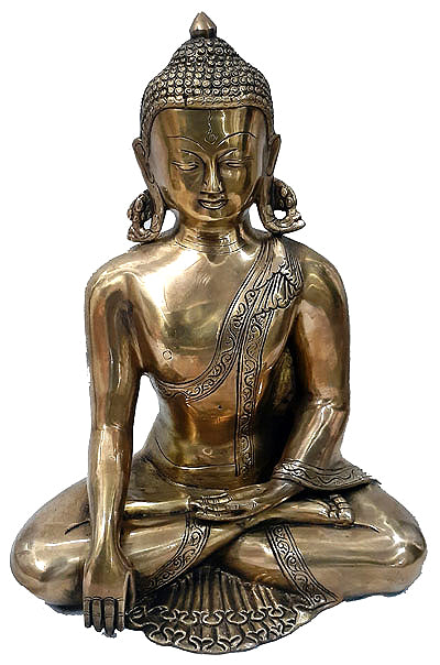 [[Gold brass Buddha///Buddha en laiton doré]]