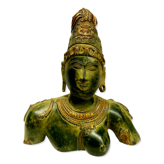 [[Old Ardhanari idol brass bust///Buste en laiton de l'ancienne idole d'Ardhanari]]
