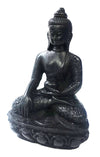 Black resin meditating buddha//Bouddha méditant en résine noire