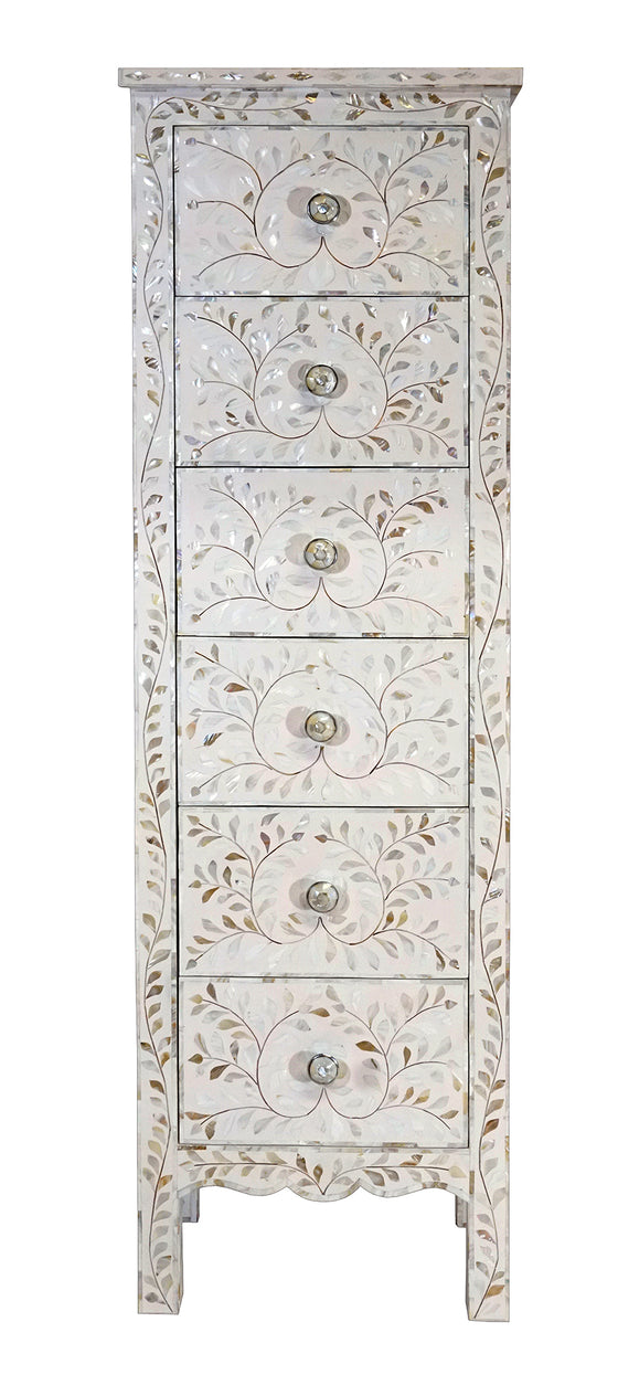 Mother of pearl narrow cabinet//Cabinet étroit en nacre