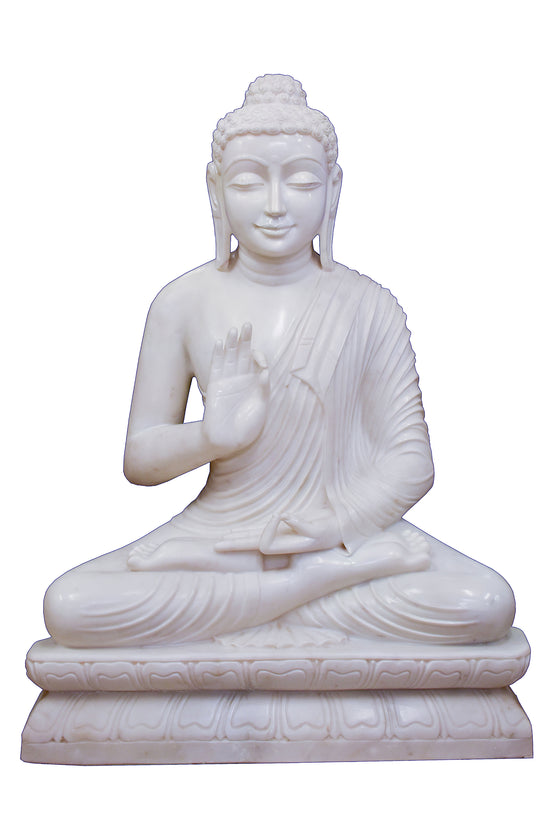 White Marble Buddha// Bouddha en Marbre Blanc