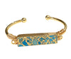 [[Turquoise stone and brass bracelet///Bracelet en pierre turquoise et laiton]]