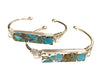 [[Turquoise stone and brass bracelet///Bracelet en pierre turquoise et laiton]]