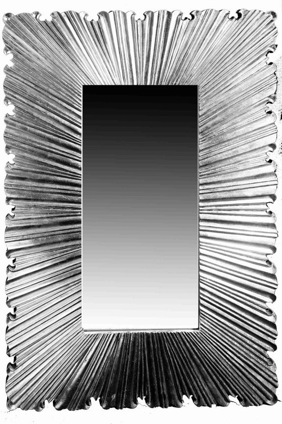 White metal mirror frame