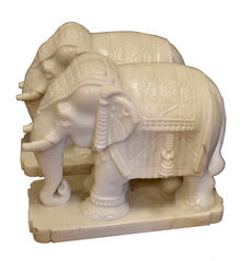  Pure White Marble Elephant // Éléphant de Marbre Blanc Pur