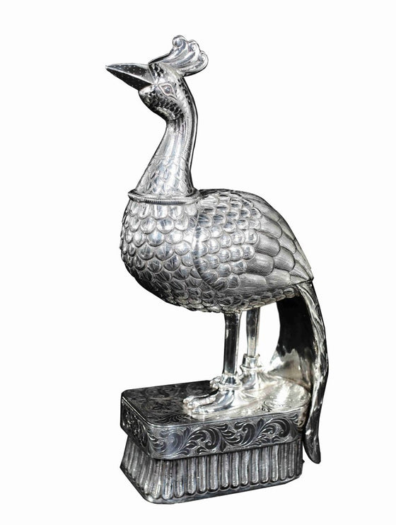 [[Large teak and silver bird///Grand oiseau en teck et argent]]