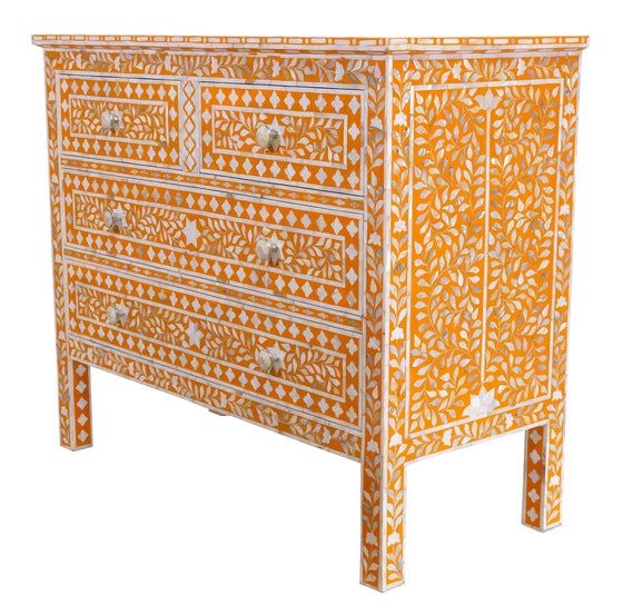 Orange mother of pearl dresser//Commode en nacre orange