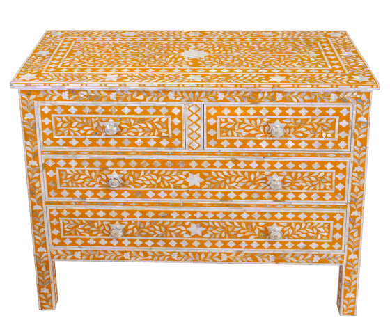Orange mother of pearl dresser//Commode en nacre orange