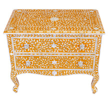  Orange mother of pearl chest//Coffre en nacre orange