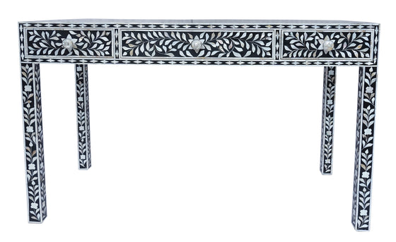 Black mother of pearl desk & stool set//Set bureau & tabouret en nacre noire