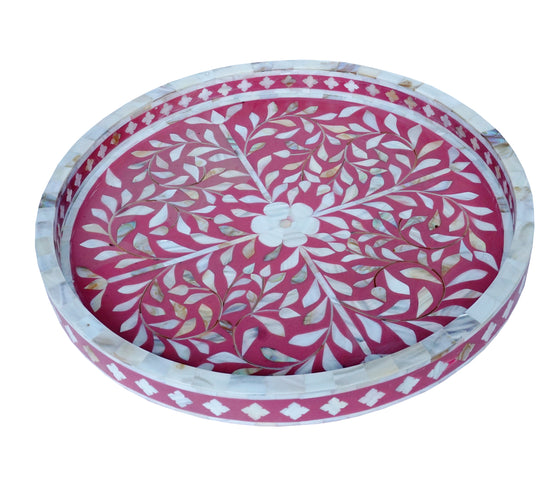 [[Mother of pearl tray round///Plateau circulaire en nacre]]