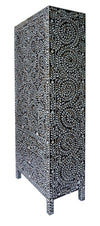 [[Mother of pearl inlay cabinet with 3 drawers///Cabinet incrusté en nacre à 3 tiroirs]]