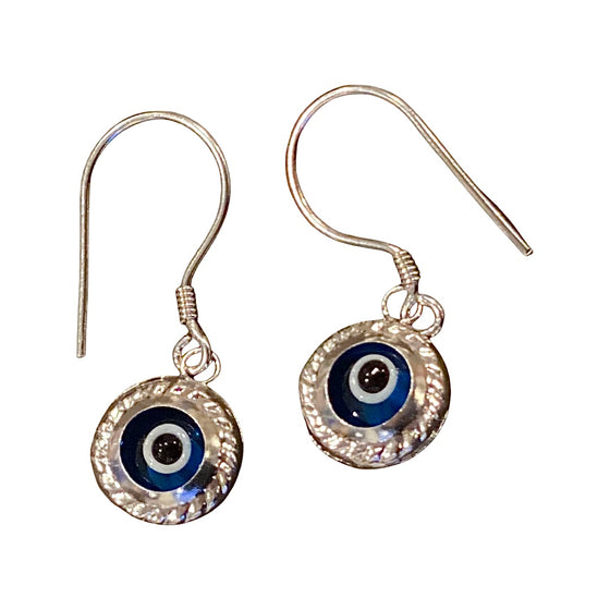 [[Sterling silver evil eye earring - turquoise///Boucle d'oreille mauvais oeil en argent sterling - turquoise]]