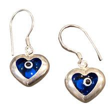  [[Sterling silver heart shaped evil eye earring - turquoise///Boucles d'oreilles en argent sterling en forme de coeur et de mauvais oeil - turquoise]]
