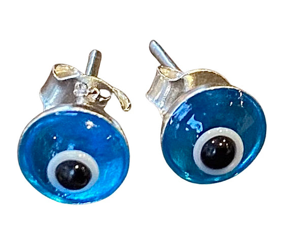 [[Sterling silver evil eye earring - turquoise///Boucles d'oreilles mauvais oeil en argent sterling - turquoise]]