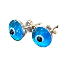  [[Sterling silver evil eye earring - turquoise///Boucles d'oreilles mauvais oeil en argent sterling - turquoise]]