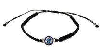  [[Evil eye knitted macrame bracelet - black///Bracelet en macramé tricoté avec mauvais œil - noir]]