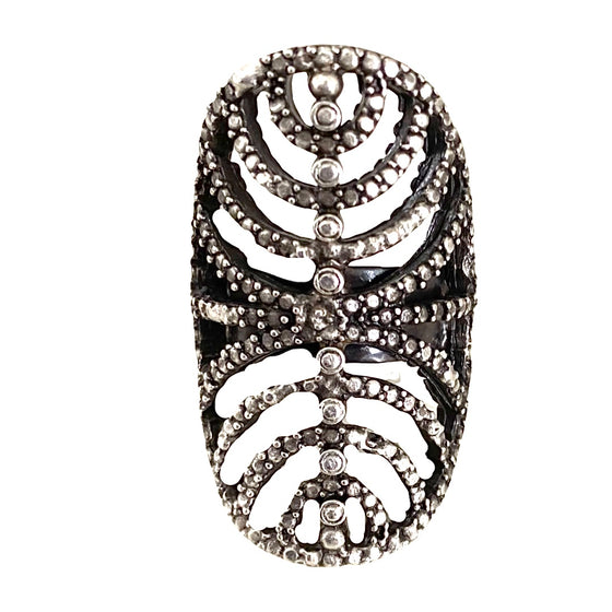 [[Silver plated adjustable ring///Bague réglable en métal argenté]]
