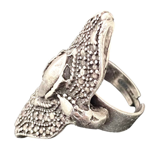 [[Silver plated adjustable ring///Bague réglable en métal argenté]]