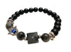 [[Hamsa protection bracelet - Black spectrolite///Bracelet de protection Hamsa - Spectrolite noire]]