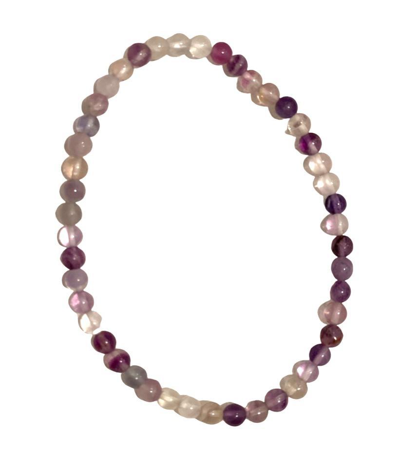[[Natural stone purple fluorite bracelet///Bracelet en pierre naturell ...
