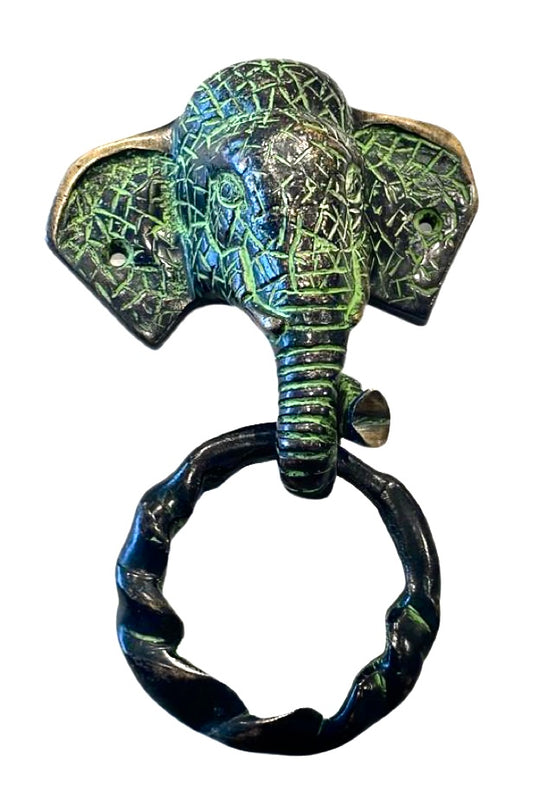 [[Elephant brass door knocker///Heurtoir de porte en laiton en forme d'éléphant]]