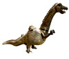 [[Old brass Bastar tribal art dinosaur statue///Vieille statue de dinosaur en cuivre d'art tribal Bastar]]