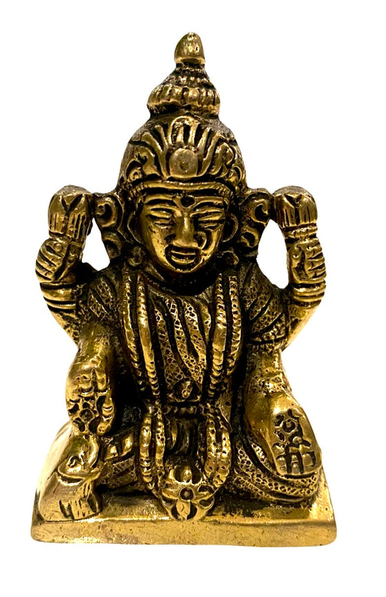 [[Mini brass hindu deity figure 3"///Figurine de divinité hindoue en laiton de 3"]]