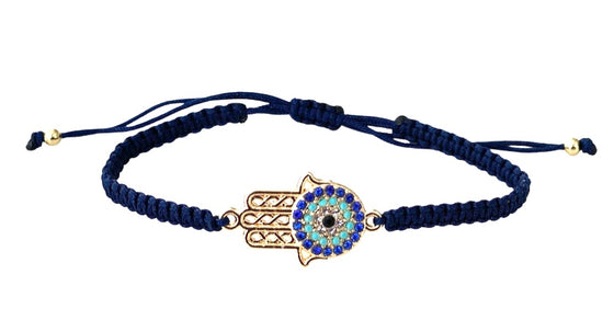 [[Hamsa knitted macrame bracelet///Bracelet en macramé tricoté Hamsa]]