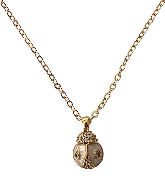 [[Ladybird protection necklace - cream///Collier de protection coccinelle - crème]]