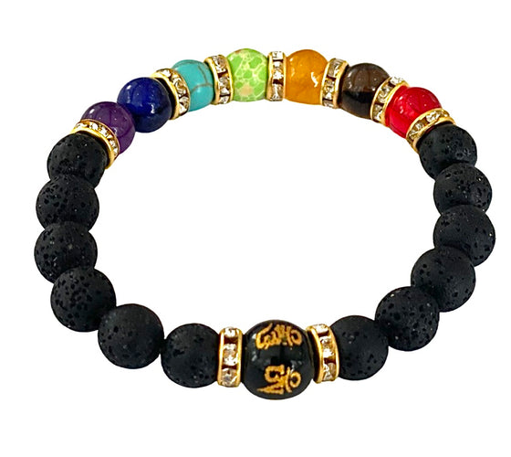 [[Healing chakra bracelet - black///Bracelet chakra de guérison - noir]]