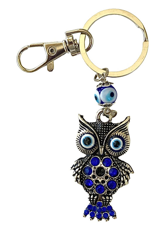 [[Evil eye metal owl key chain///Porte-clés en métal mauvais œil en forme d'hibou]]