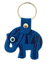 [[Evil eye leather elephant key chain///Porte-clés en cuir mauvais œil en forme d'éléphant]]