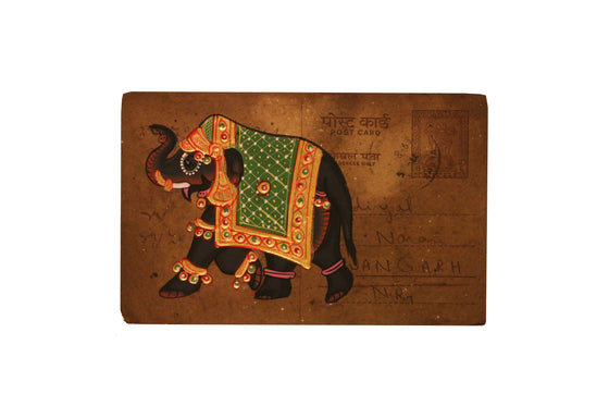 Old Hand Painted Postcard//Carte Postale Recyclée Ancienne