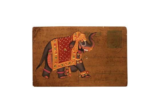 Old Hand Painted Postcard//Carte Postale Recyclée Ancienne