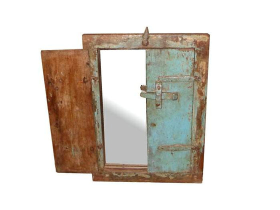 Indian Window Frame with Mirror//Miroir dans une Portière de Fenêtre Indienne