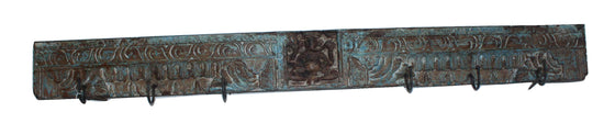 [[Old teak panel with hooks///Ancien panneau en teck avec crochets]]