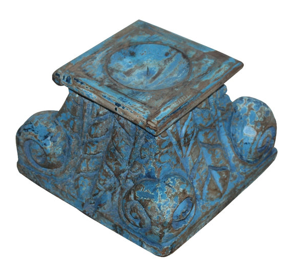 [[Jodhpur blue : Old pillar candle stand///Jodhpur bleu : bougeoir avec vieux pilier]]