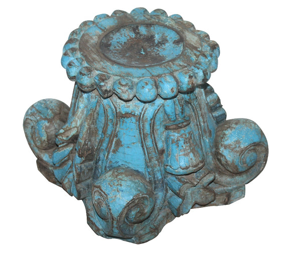 [[Jodhpur blue : Old pillar candle stand///Jodhpur bleu : Bougeoir avec vieux pilier]]