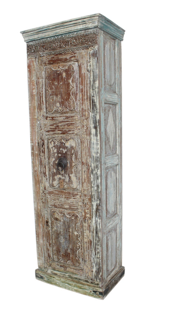 [[Tall teak cabinet with an old door///Grande armoire en teck avec une vieille porte]]