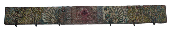 [[Old teak panel with hooks///Ancien panneau en teck avec crochets]]