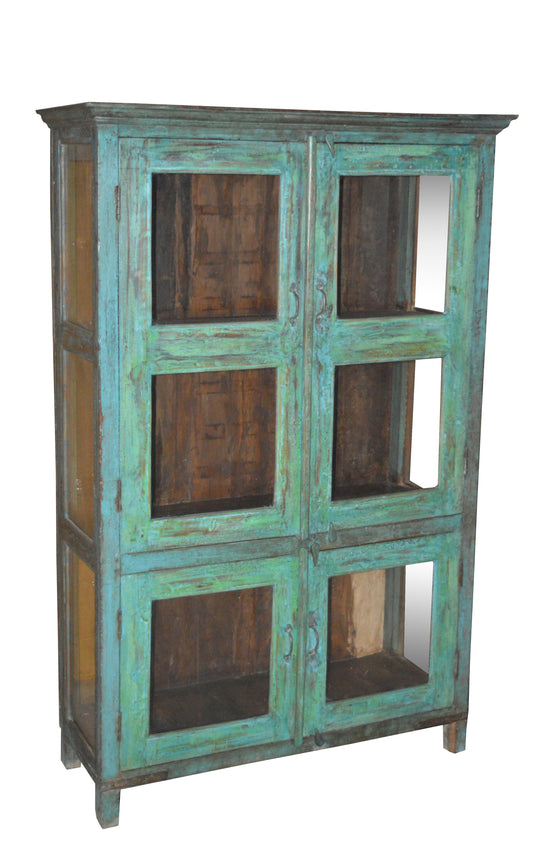 [[Jodhpur blue : Vintage glass cabinet///Jodhpur bleu : Vieille vitrine en verre]]